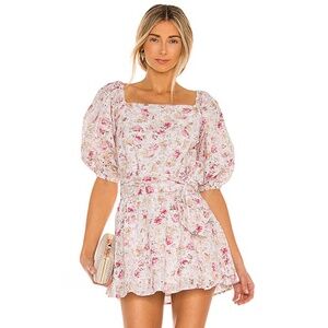 MINKPINK Cecile Off Shoulder Mini Dress Pink Floral XS from Revolve